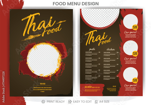 Elegant Restaurant Discount Offer flyer of Buffet Delicious restaurants And Product Promotion Flyer Template in Red Black Color 