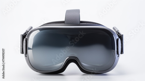 Modern Black Virtual Reality Headset Isolated Against a White Background