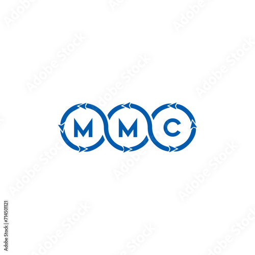 MMC logo. M M C design. White MMC letter. MMC, M M C letter logo design. Initial letter MMC linked circle uppercase monogram logo. M M C letter logo vector design. MMC letter logo design five style.