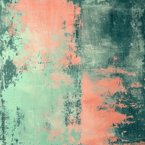 Grunge Background Texture in the Colors Mint Green & Coral Pink created with Generative AI Technology