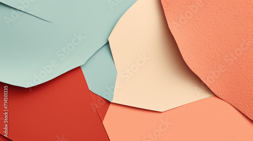 Vibrant and abstract background featuring an assortment of colorful paper sheets with a flat, textured surface.