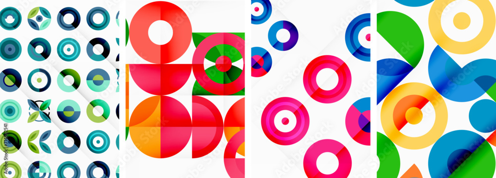 Circles and rings geometric backgrounds. Posters for wallpaper, business card, cover, poster, banner, brochure, header, website Circles and rings geometric backgrounds. Posters for wallpaper, business card, cover, poster, banner, brochure, header, website