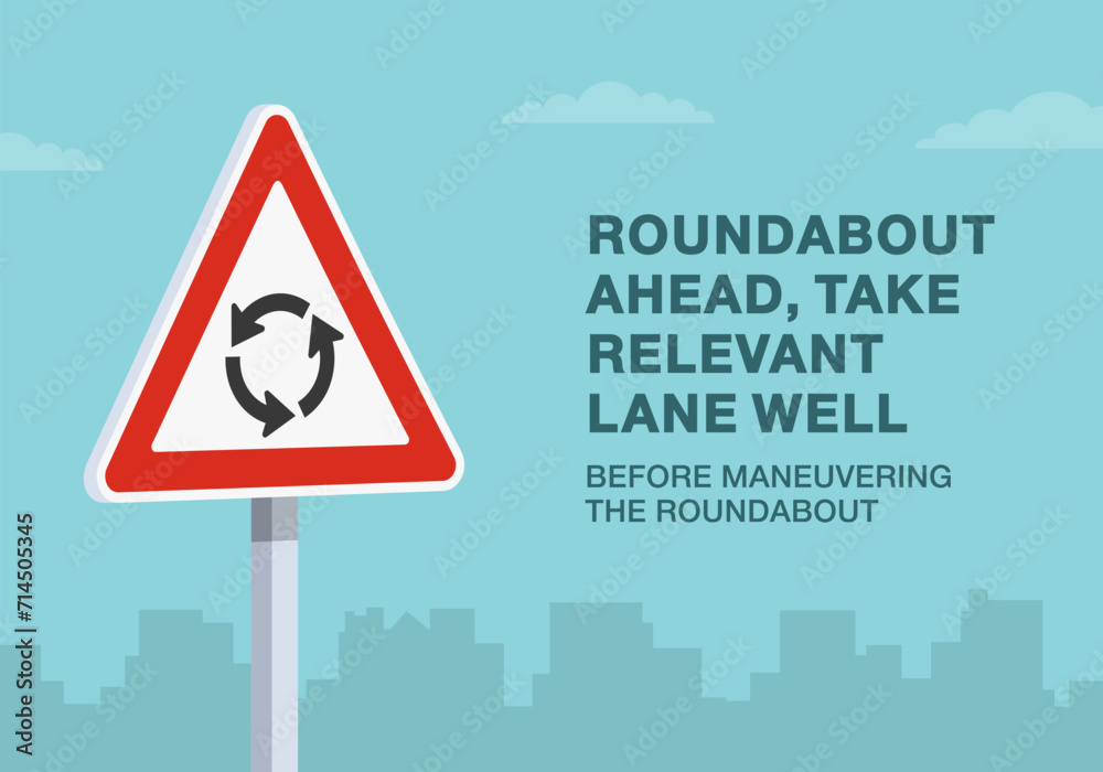 Safe driving tips and traffic regulation rules. Closeup of european