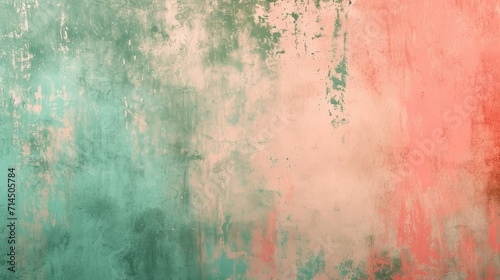 Grunge Background Texture in the Colors Mint Green & Coral Pink created with Generative AI Technology