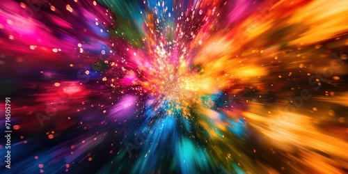 Colorful rays with light ex...