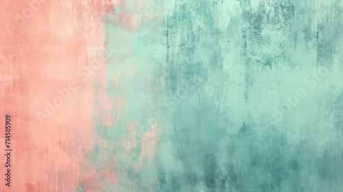 Grunge Background Texture in the Colors Mint Green & Coral Pink created with Generative AI Technology