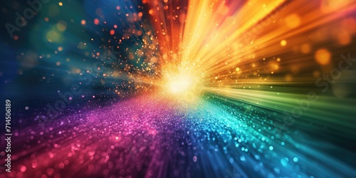 Colorful rays with light ex...