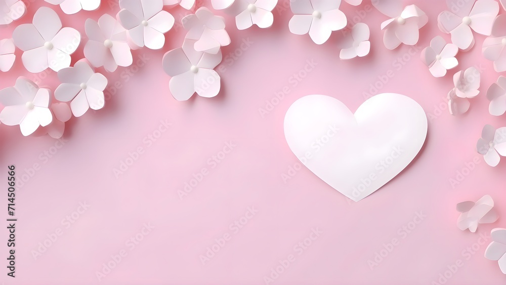 Pink color heart background love concept In the Valentine's Day