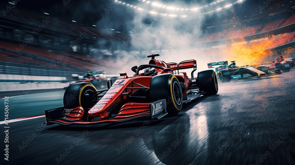 A Mesmerizing Display of Power and Speed in a Generic F1 Car with a Special Motion Effect