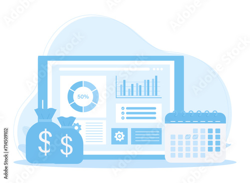 accounting or finance concept business plan and budget analyst accountant economic concept flat illustration