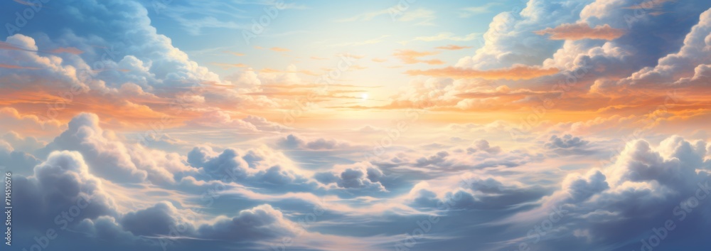 Obraz premium clouds in the sky with a sun shining on them