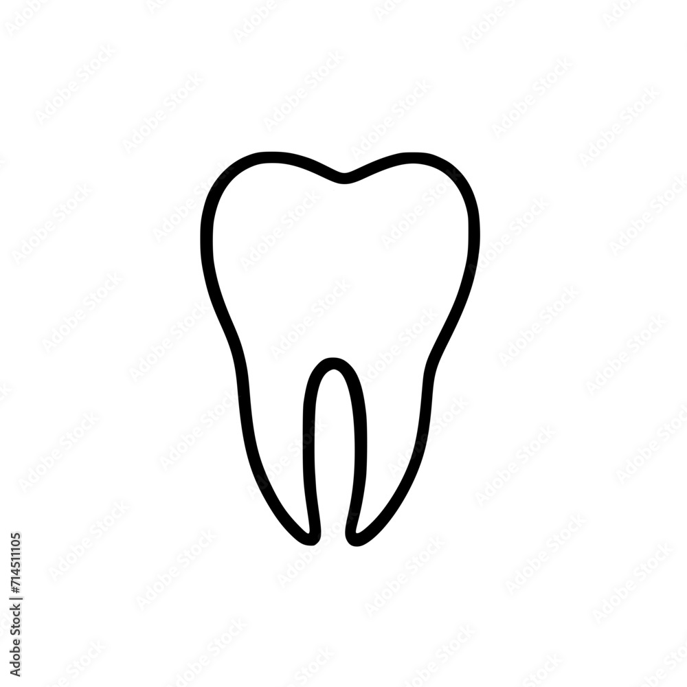 Tooth Icon SVG Black And White Illustration Art Generative AI. Tooth Icon SVG Black And White Illustration Art Generative AI.