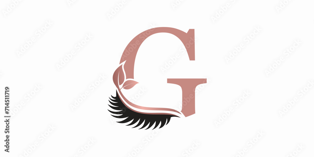 beauty eyelash logo desgin with letter g consept premium vektor beauty eyelash logo desgin with letter g consept premium vektor