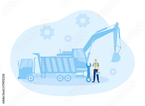 engineering and construction concept flat illustration