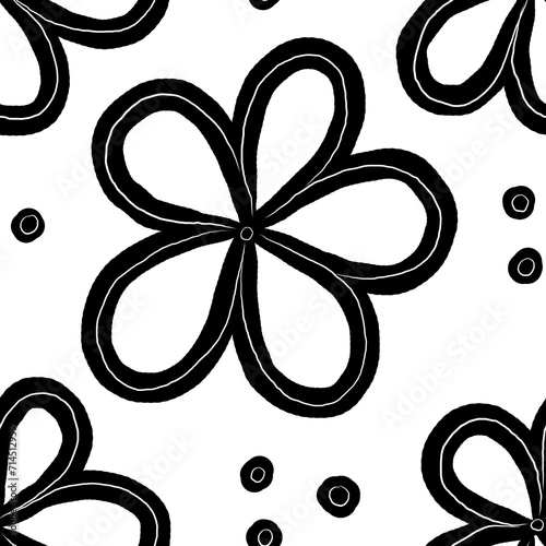 seamless patternfloral seamless abstract pattern background fabric fashion design print digital illustration art texture textile wallpaper black and white image  photo