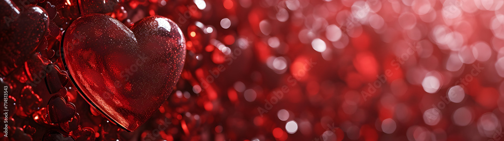 Two Hearts Placed on Red Background – Symbolic Love and Passion Two Hearts Placed on Red Background – Symbolic Love and Passion