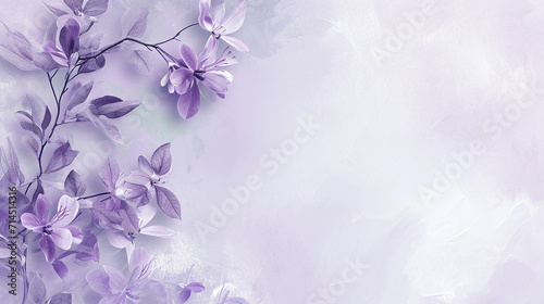 Pale Lilac and Medium Lavender floral banner background. PowerPoint and Business background.
