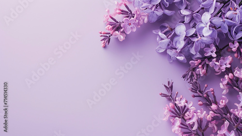 Pale Lilac and Medium Lavender floral banner background. PowerPoint and Business background.