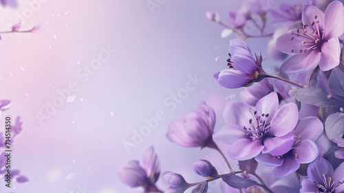 Pale Lilac and Medium Lavender floral banner background. PowerPoint and Business background. © Swaroop