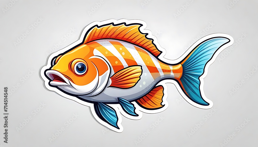 Cartoon character tropical fish isolated on white background Cartoon character tropical fish isolated on white background