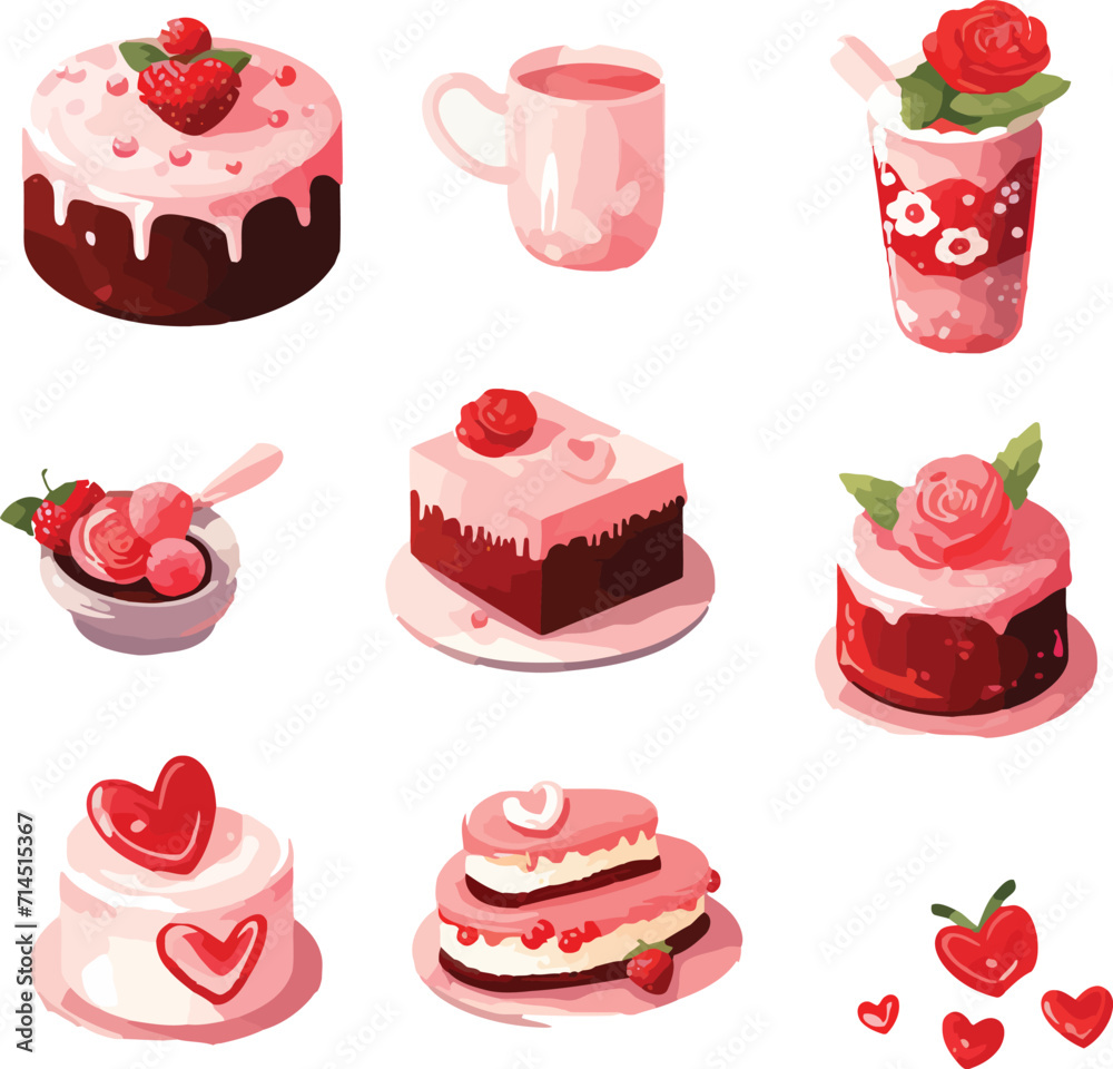 valentine cake, three cup chocolate cake, chocolate cake, cake with love decoration, strawberry cake, syrup drink, love decoration valentine cake, three cup chocolate cake, chocolate cake, cake with love decoration, strawberry cake, syrup drink, love decoration