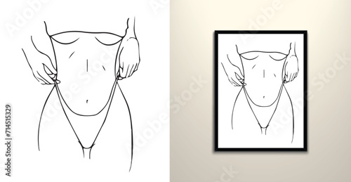 Woman figure line art drawing design 