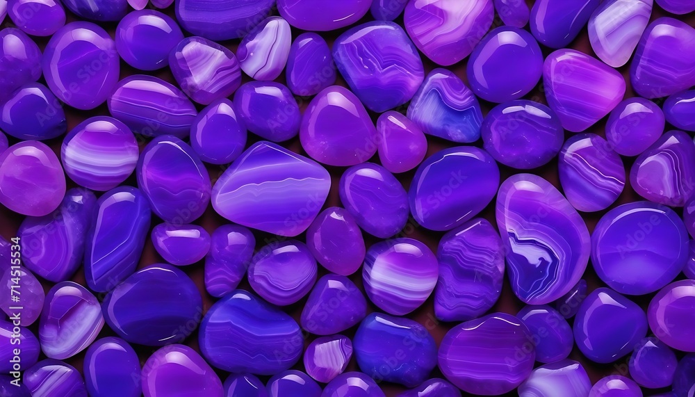 A lot of smooth purple agate stones background  - obrazy, fototapety, plakaty 