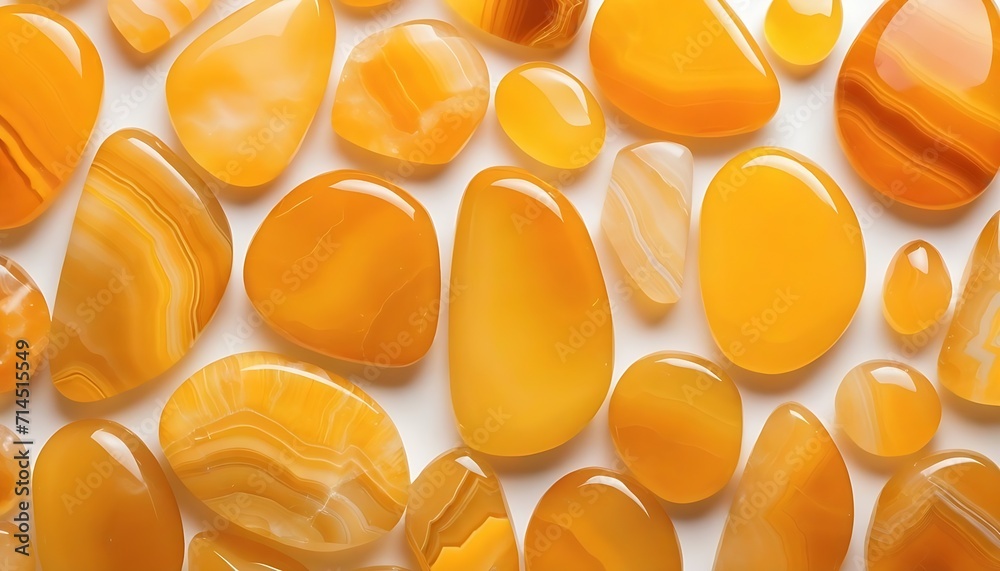 Fototapeta premium Yellow agate stones background 
