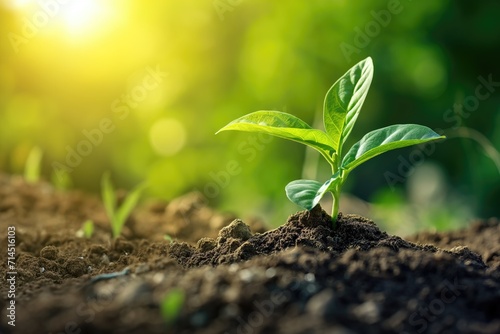 developing plant, New life idea. fresh, seed, image with a modern agricultural theme.