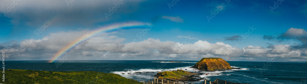 Rainbow over the Nobbies on Phillip Island