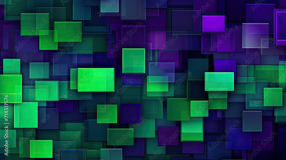 A pattern of squares in shades of green and purple A pattern of squares in shades of green and purple