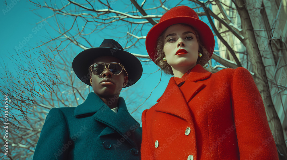 © Jeff - Retro couple - vintage style - classic fashion - low angle shot - 1970’s feel