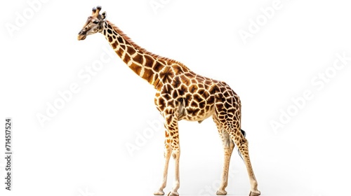 giraffe on isolated white background.