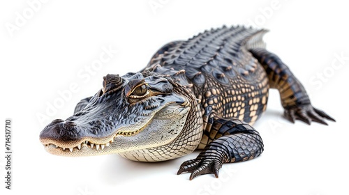 alligator on isolated white background.