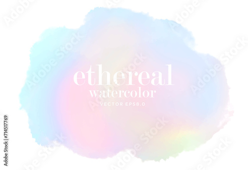 ethereal light pink blue watercolor splash