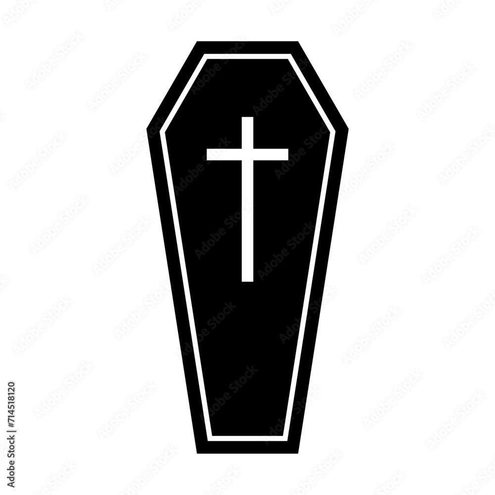 Halloween coffin silhouette flat icon vector for your website design, logo, app, UI. illustration, EPS10. Halloween coffin silhouette flat icon vector for your website design, logo, app, UI. illustration, EPS10.