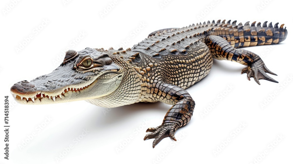 crocodile on isolated white background. crocodile on isolated white background.