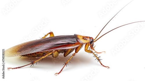 cockroach on isolated white background.