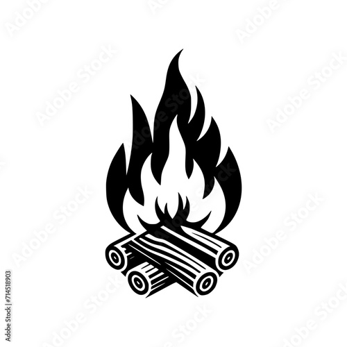 Vector Logo of a Crackling Fireplace. Evoking Coziness and Ambiance. Perfect for Logos, Branding, and Home Decor Businesses. High Quality Illustration, Isolated on a Clean Background.