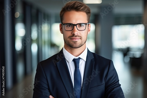 Portrait of a confident young businessman wearing glasses