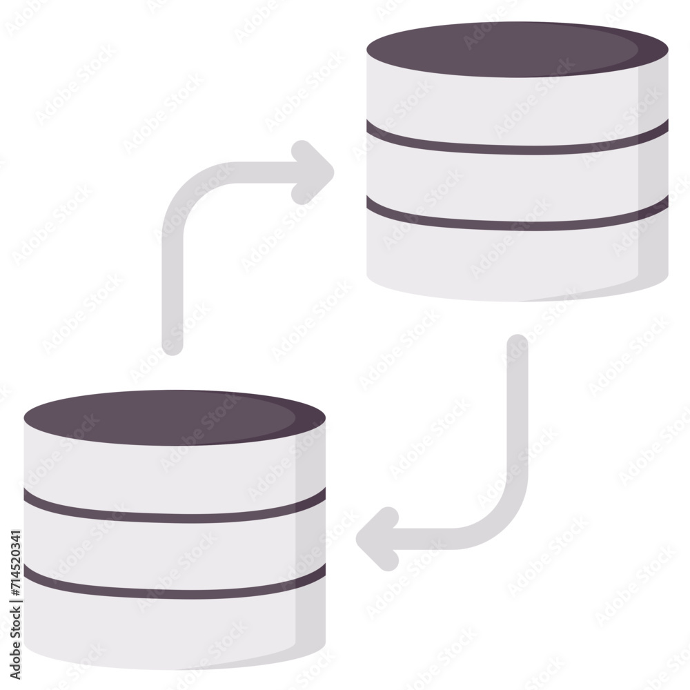 Obraz premium database exchange flat vector icon