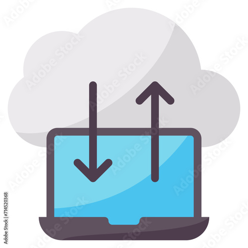 data flow flat vector icon