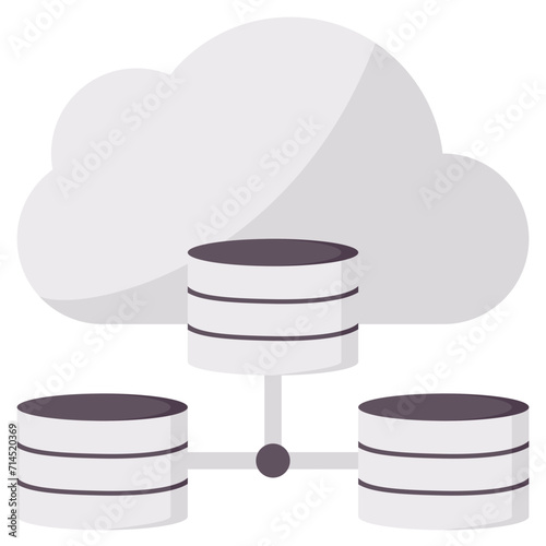 database server flat vector icon