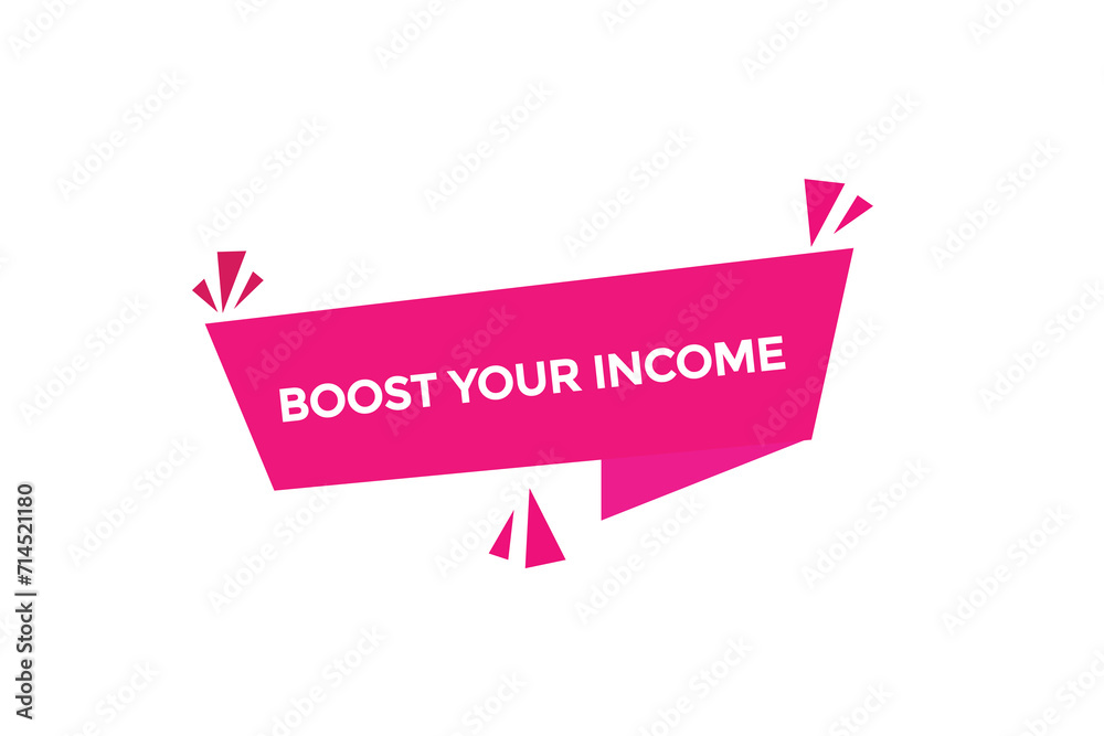 new website, click button learn boost your income, level, sign, speech, bubble  banner
