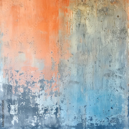 Grunge Background Texture in the Colors Peach Orange, Sky Blue & Pearl Grey created with Generative AI Technology