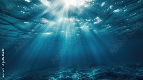 The sun's rays illuminate the bottom of the sea © cherezoff