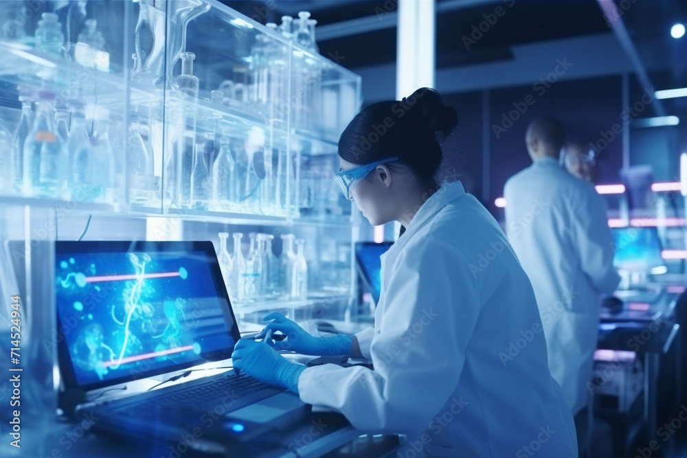 Scientists Working in Modern Laboratory.