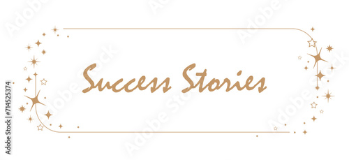 Success stories card on white background