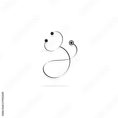 stethoscope icon isolated on white background vector illustration