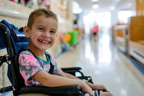 Photo of a child sitting in a wheelchair